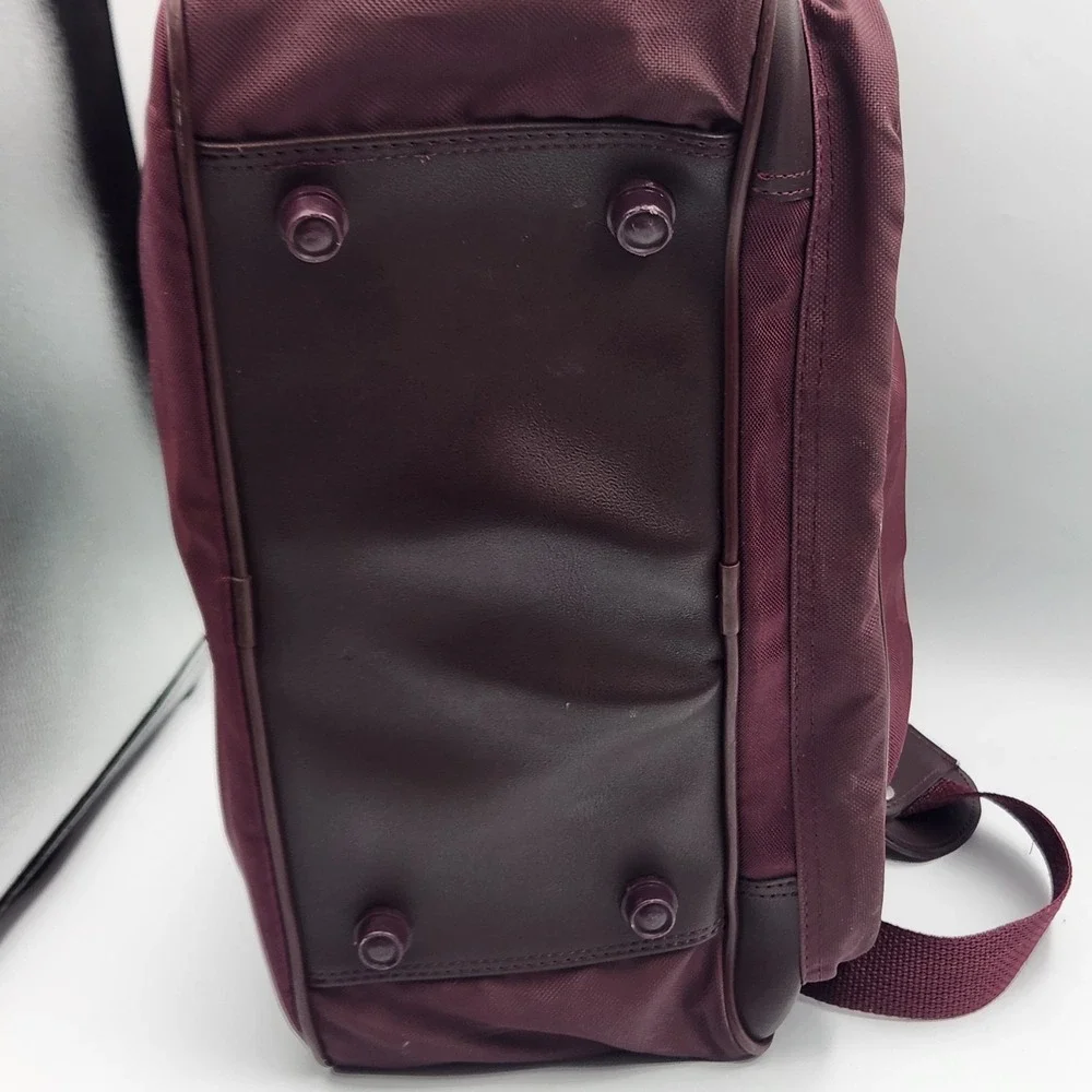 Vintage Pierre Cardin Burgundy Nylon Travel Duffle Gym Bag Made in Korea 15 Inch